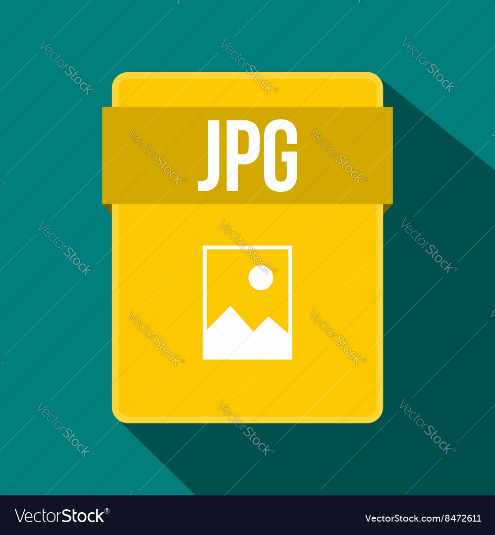 Jpg file icon flat style Royalty Free Vector Image