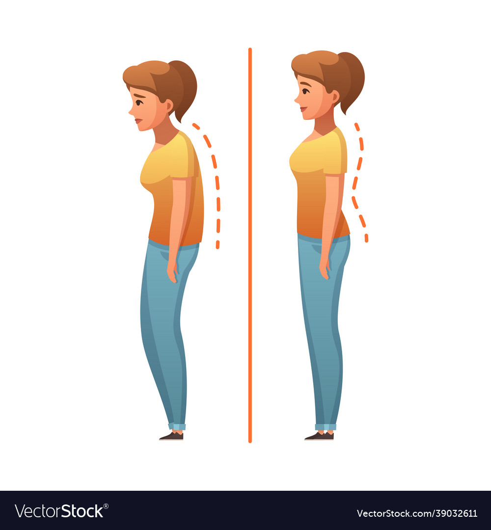 True body posture composition Royalty Free Vector Image