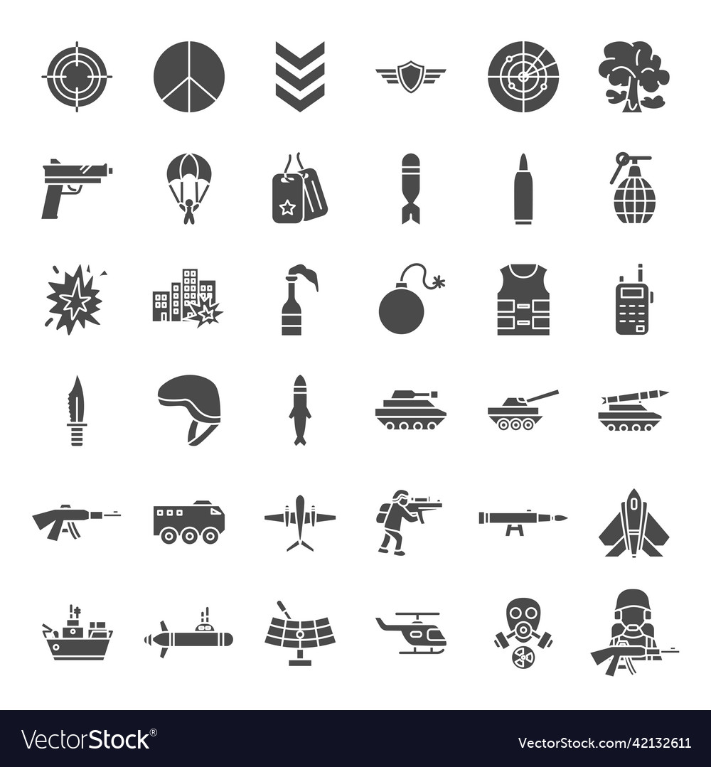 War Solid Web Icons Royalty Free Vector Image - Vectorstock