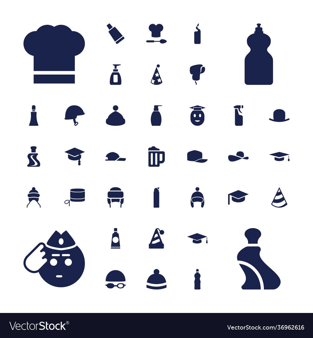 37 cap icons Royalty Free Vector Image - VectorStock