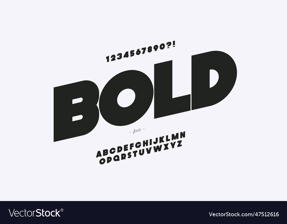 3d bold font black color Royalty Free Vector Image