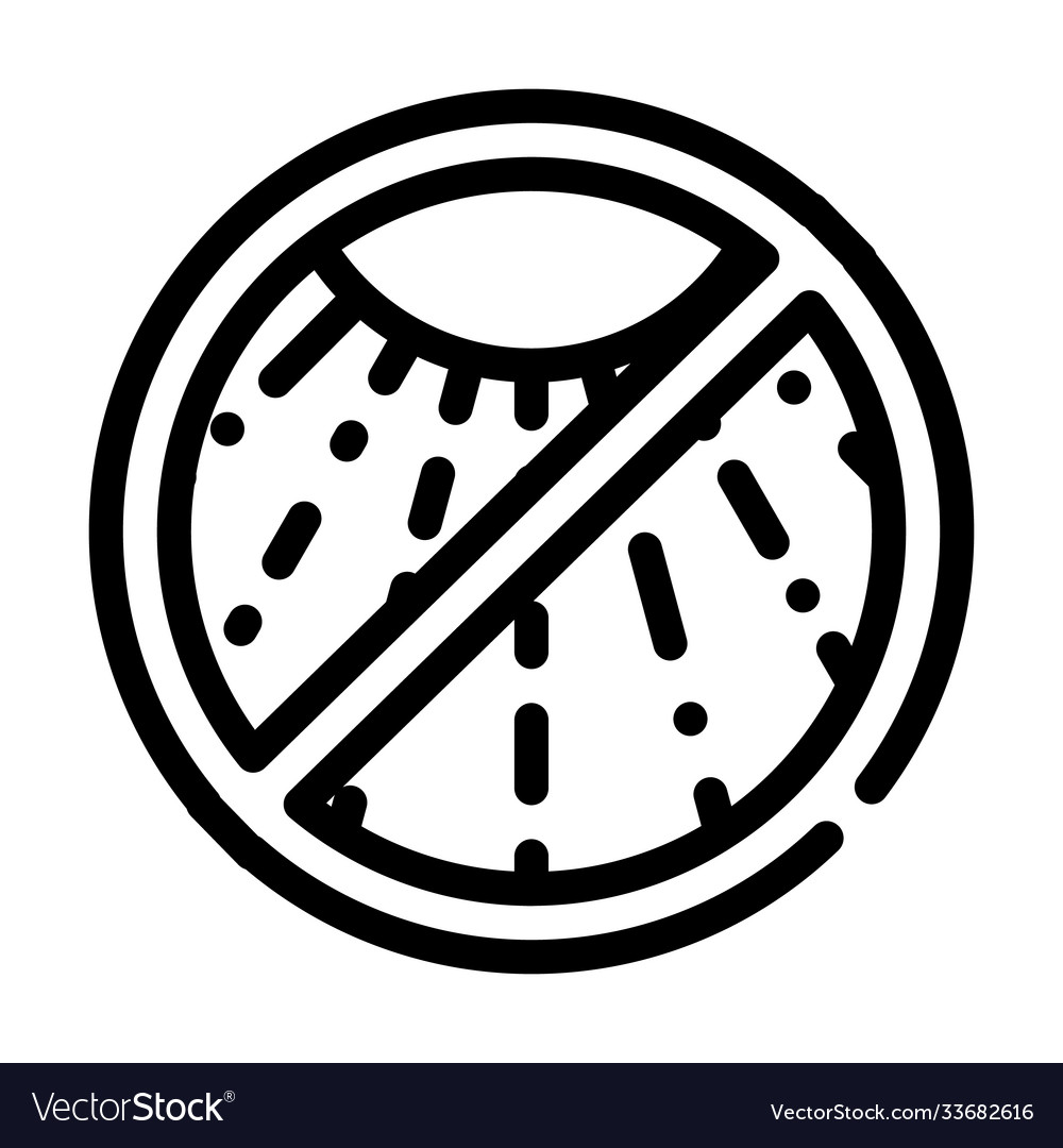 Anti sun protection line icon Royalty Free Vector Image