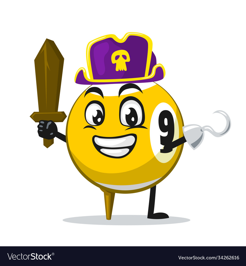 Billiard ball character or mascot