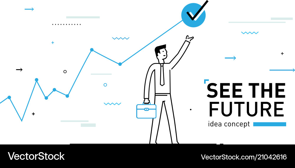 Businessman achieves the goal performance Vector Image