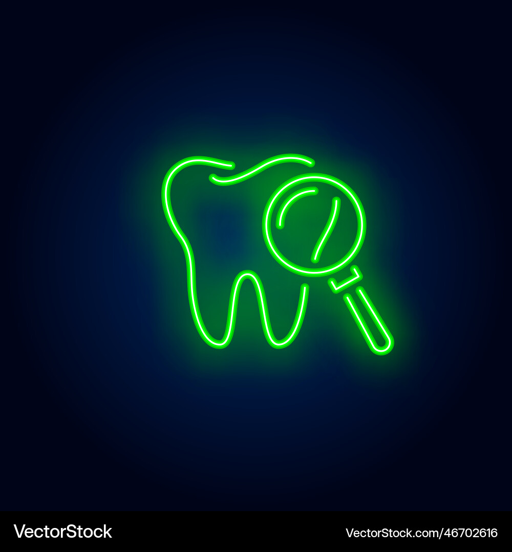 Dental exam neon sign Royalty Free Vector Image
