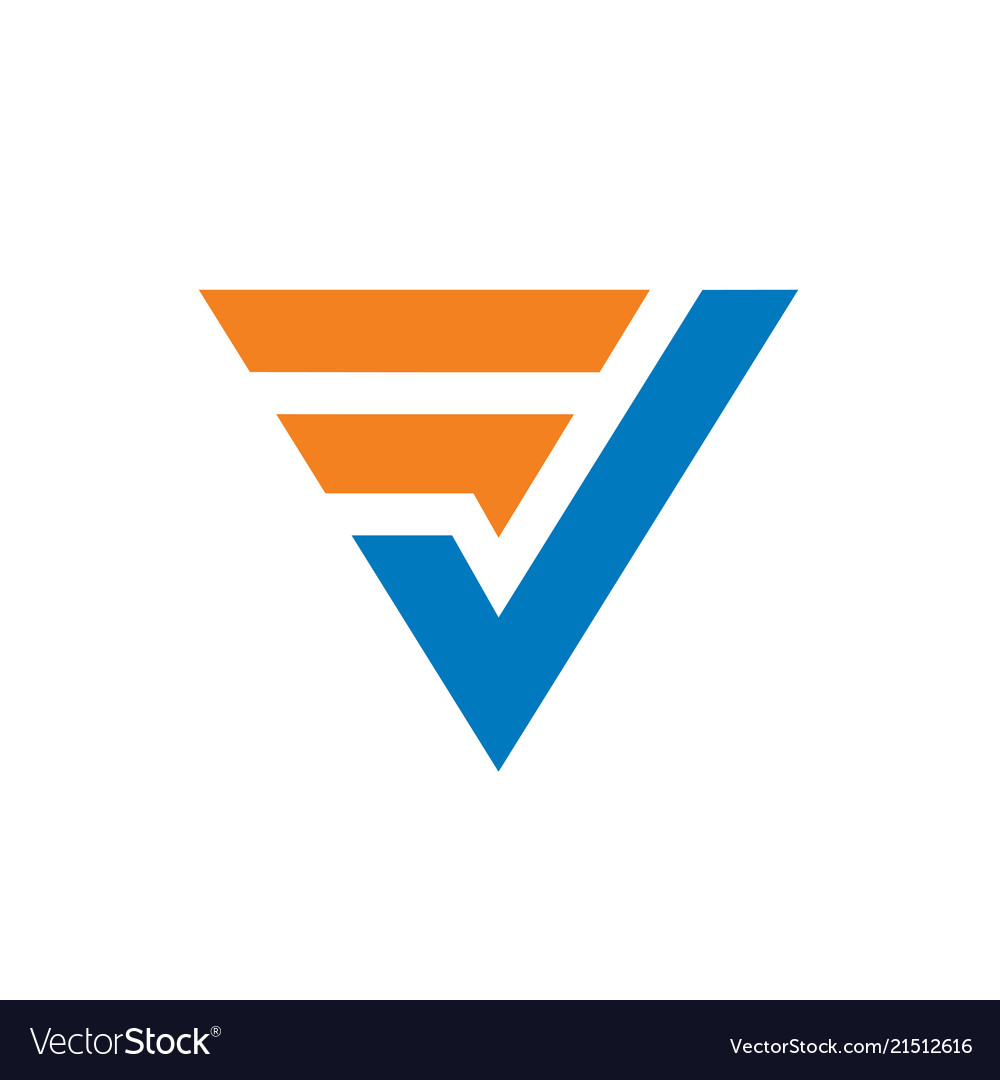 Initial letter fv or vf logo Royalty Free Vector Image