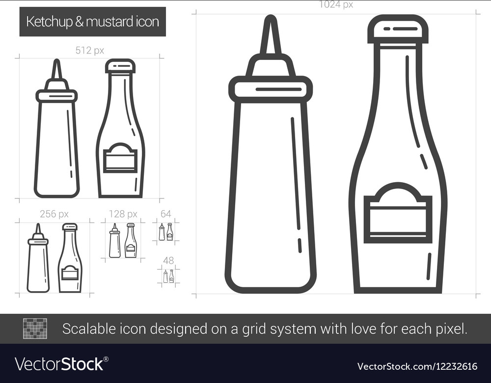 Ketchup and mustard line icon Royalty Free Vector Image