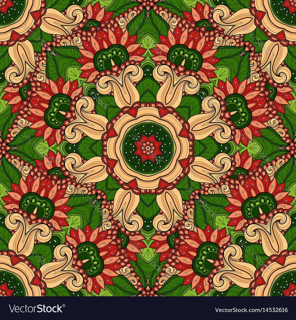 Seamless colored ornate pattern Royalty Free Vector Image