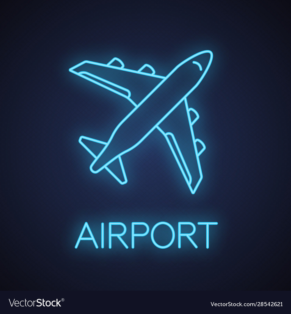 neon airplane sign