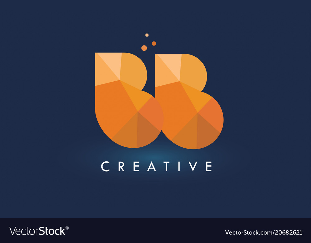 Bb letter with origami triangles logo creative Vector Image