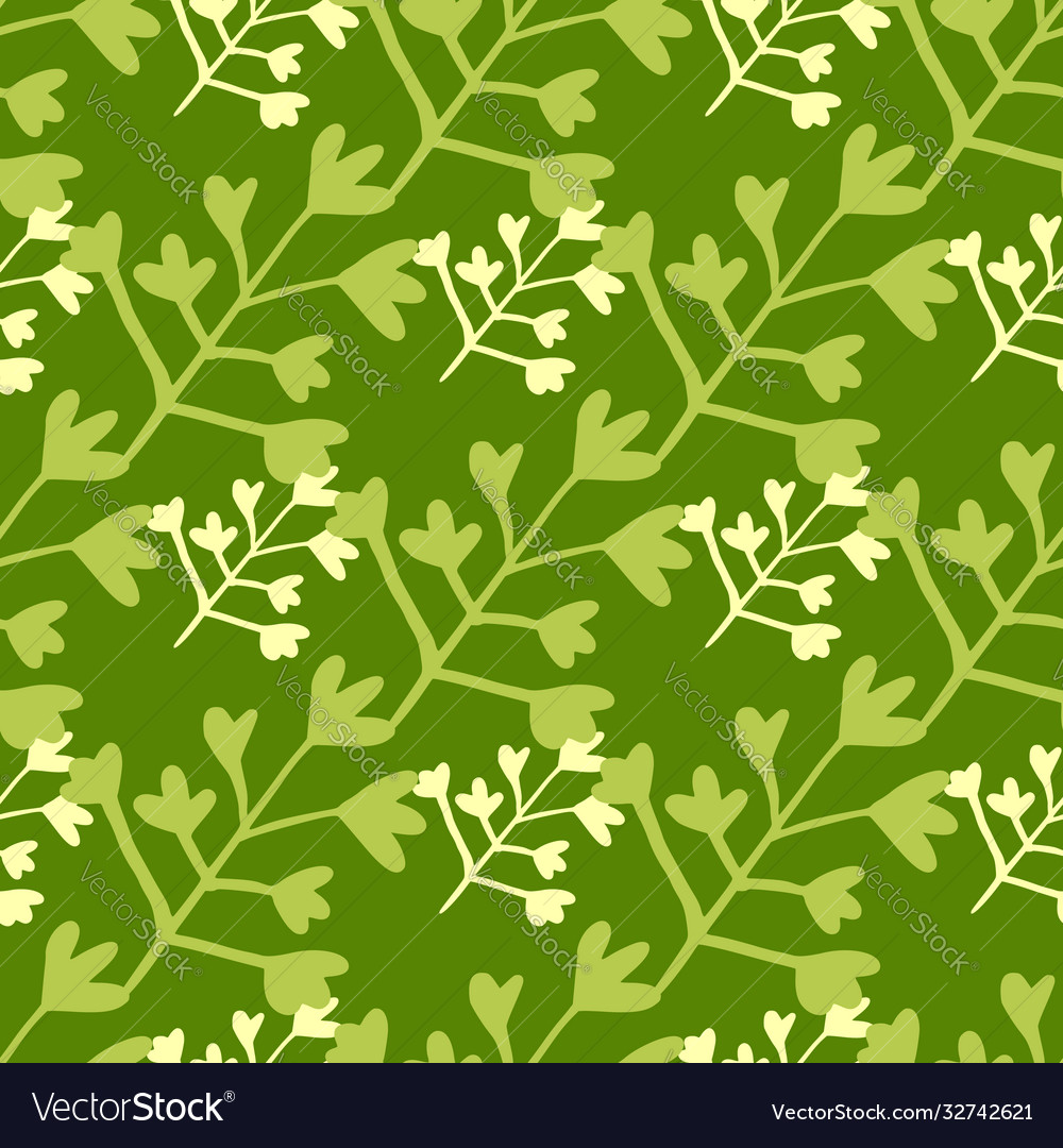 Green colors seamless pattern with floral Vector Image