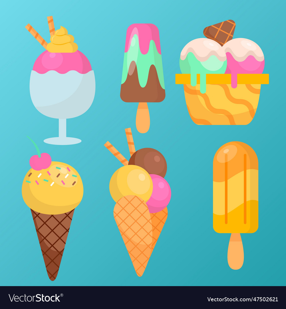 Hand drawn ice cream collection Royalty Free Vector Image