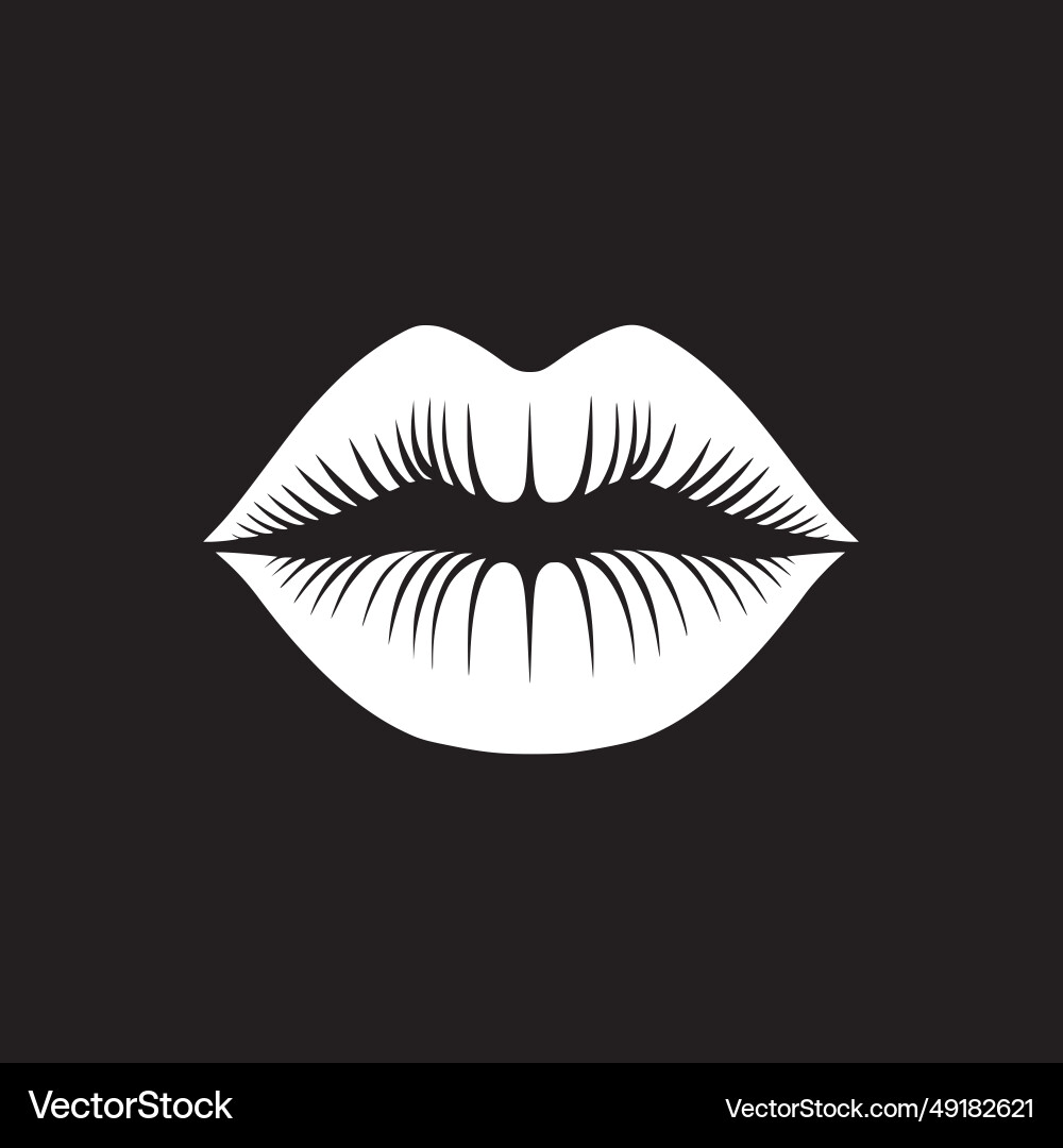 Lips black and white Royalty Free Vector Image