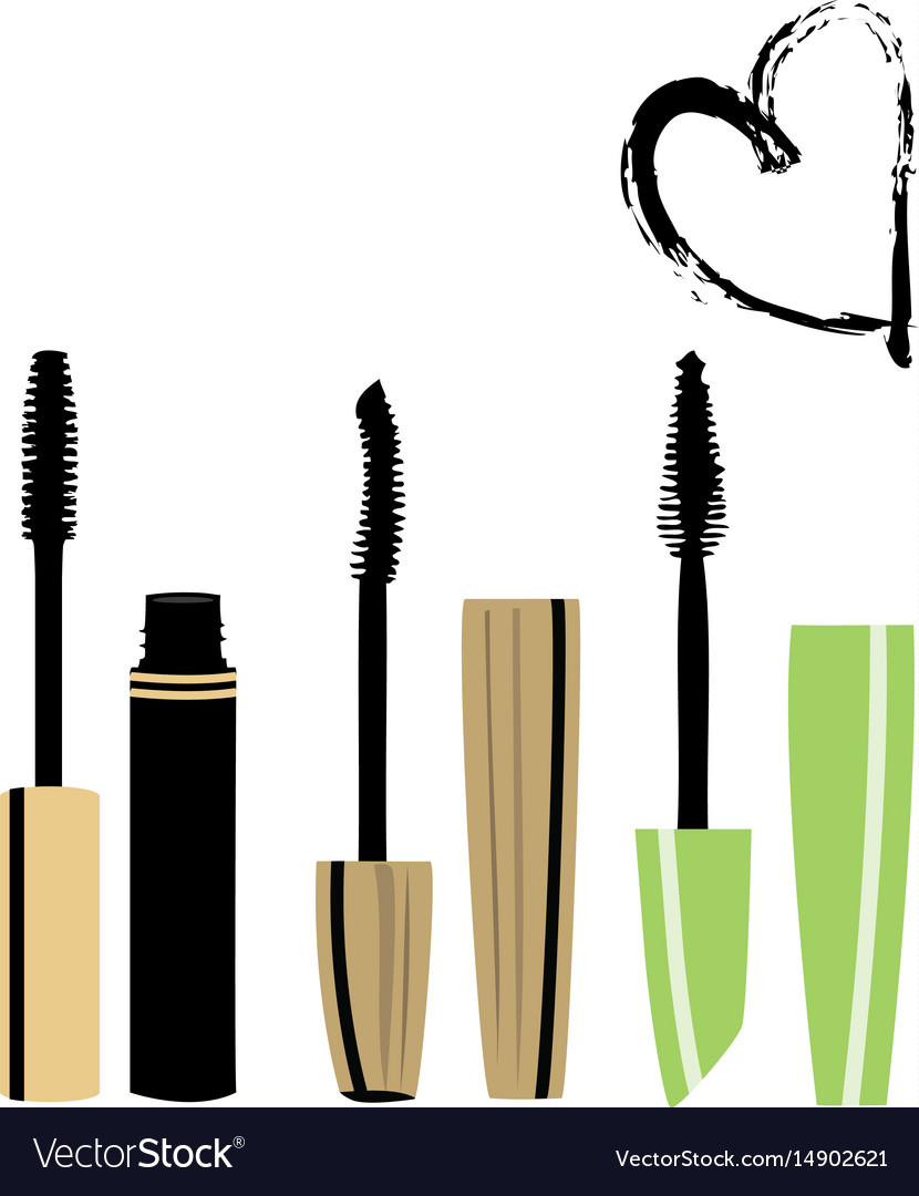 Mascara brushes Royalty Free Vector Image VectorStock