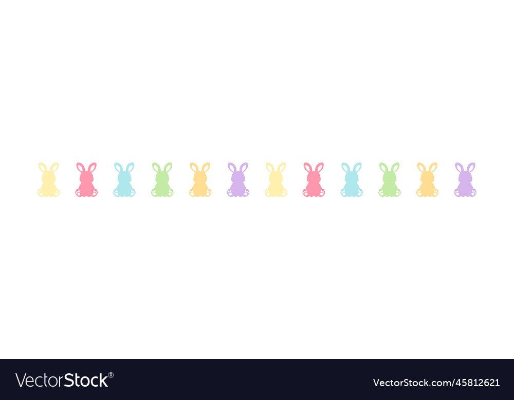 Pastel rabbit head pattern border separator