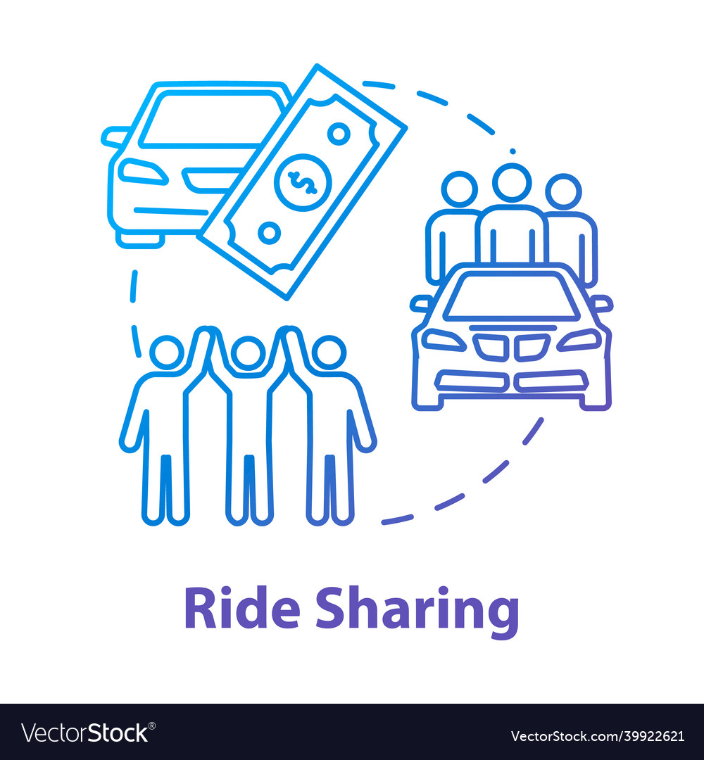 Ride sharing concept icon money saving travel Vector Image