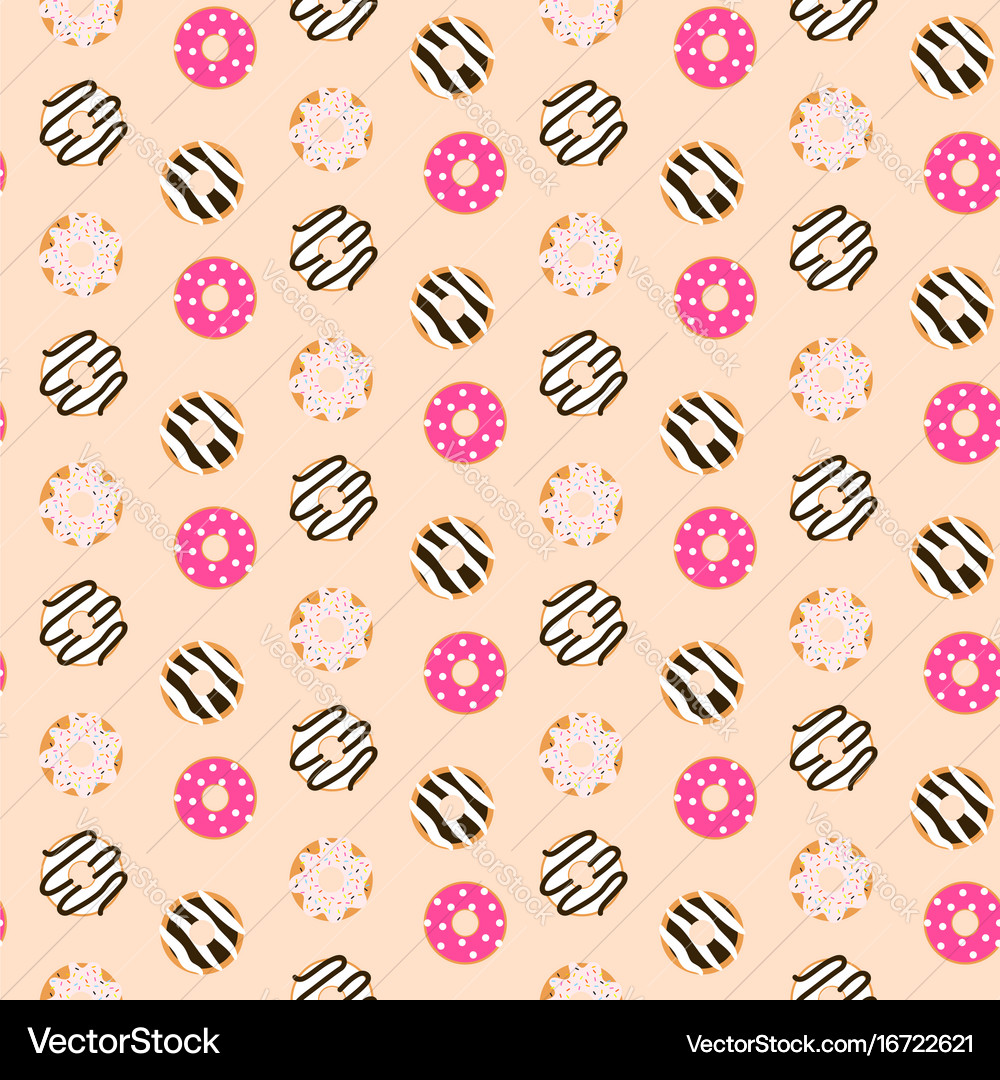 Seamless pattern sweet glazed donuts Royalty Free Vector