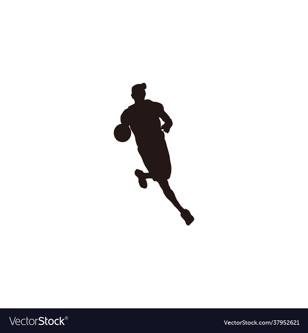 Silhouette man smooth dribbling ball