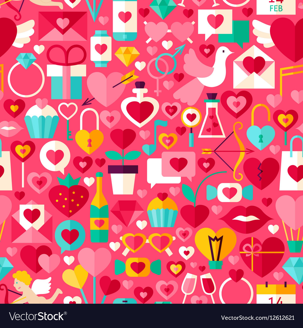 Valentines day pink seamless pattern