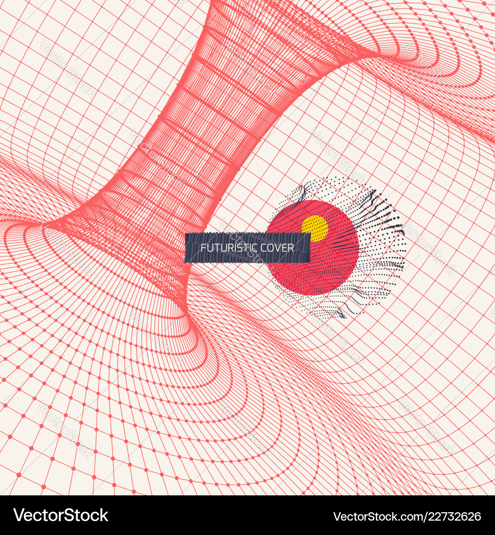 Abstract tunnel grid 3d digital dynamic tunnel Vector Image
