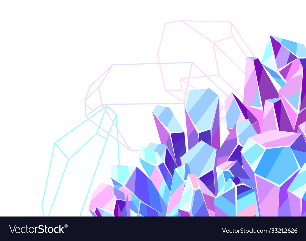 Background with crystals and minerals Royalty Free Vector