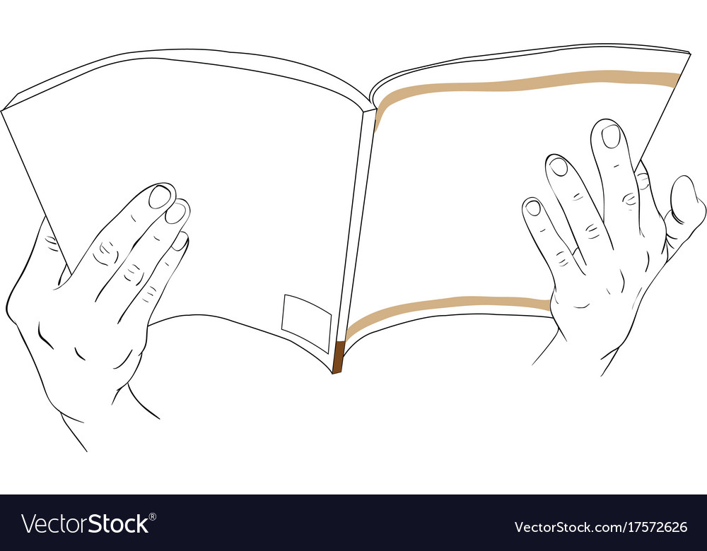 hand holding magazine book.