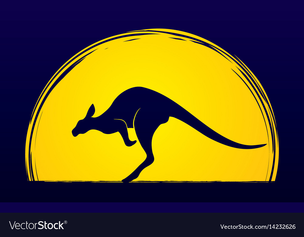 Kangaroo Jumping Shape Graphic Royalty Free Vector Image