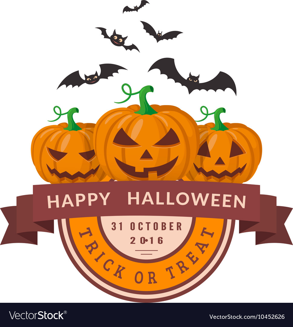 Pumpkins and bats Royalty Free Vector Image - VectorStock