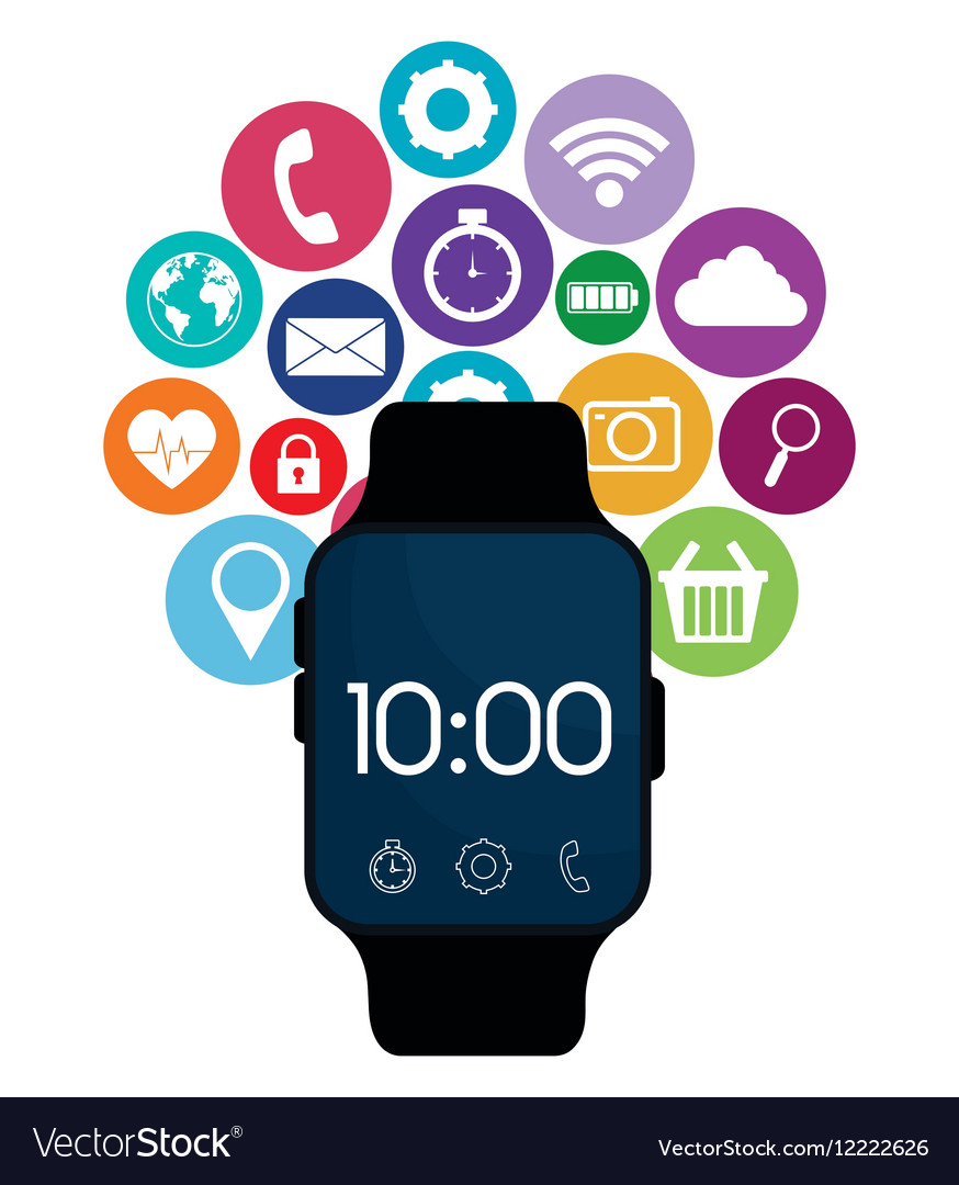 Smartwatch wearable technology icon image Vector Image