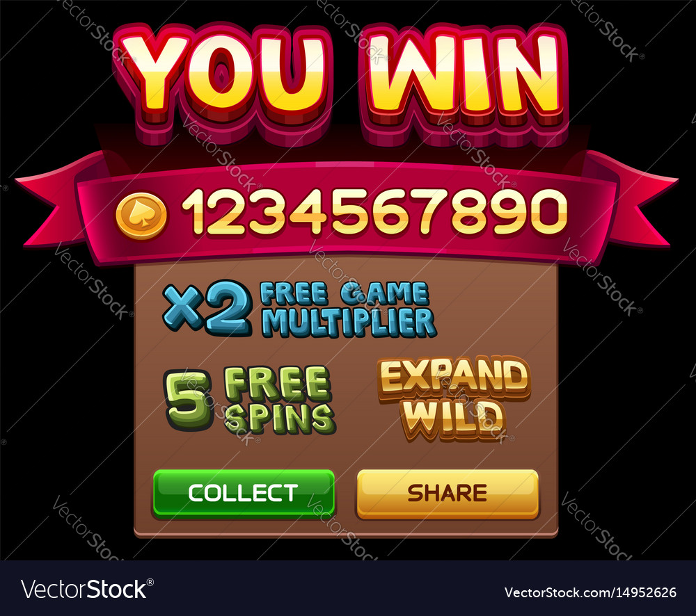 You Win Screen For Game Royalty Free Vector Image