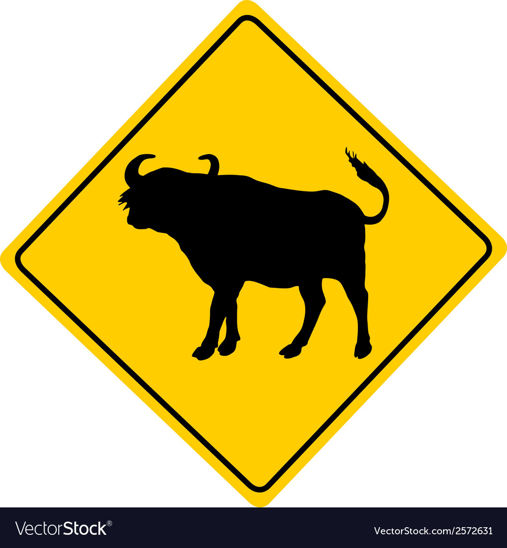 Buffalo warning sign Royalty Free Vector Image