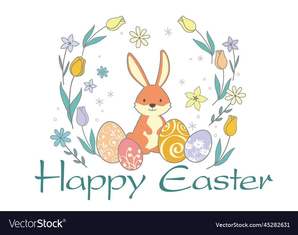 Happy easter colorful symbol logo