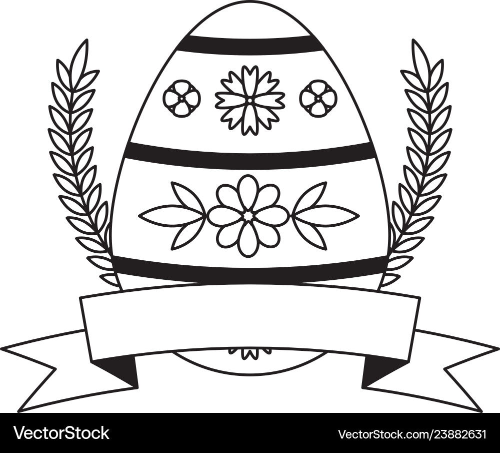 Happy easter egg ribbon Royalty Free Vector Image