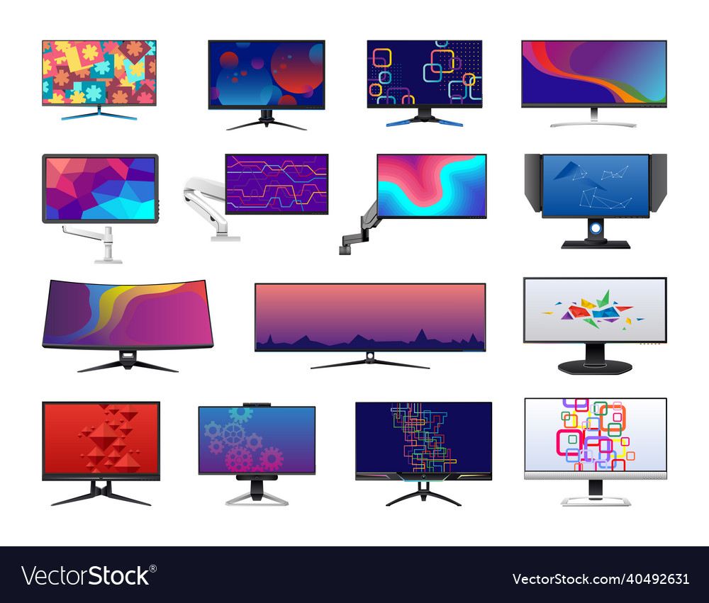 Modern gaming monitors Royalty Free Vector Image