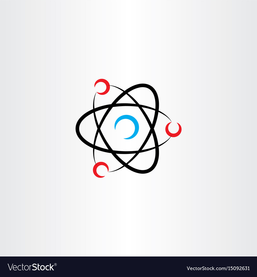 Nucleus atom icon logo symbol Royalty Free Vector Image