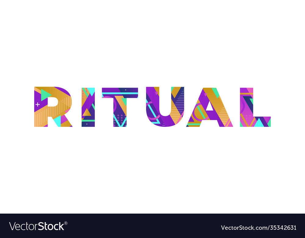 Ritual concept retro colorful word art Royalty Free Vector