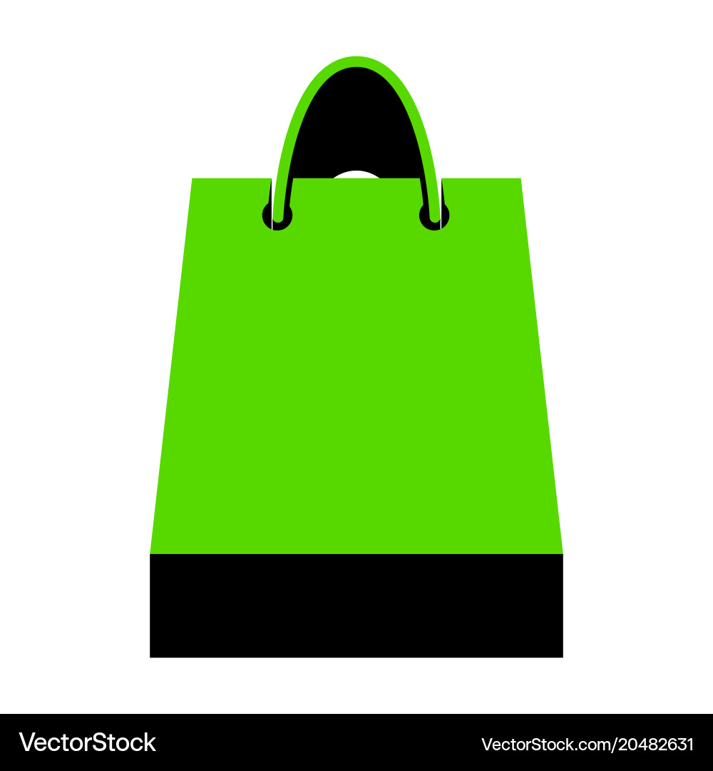 Shopping bag green 3d icon Royalty Free Vector Image