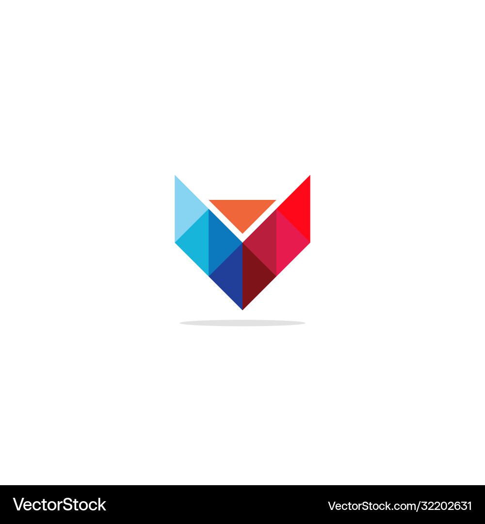 V initial triangle colored logo Royalty Free Vector Image