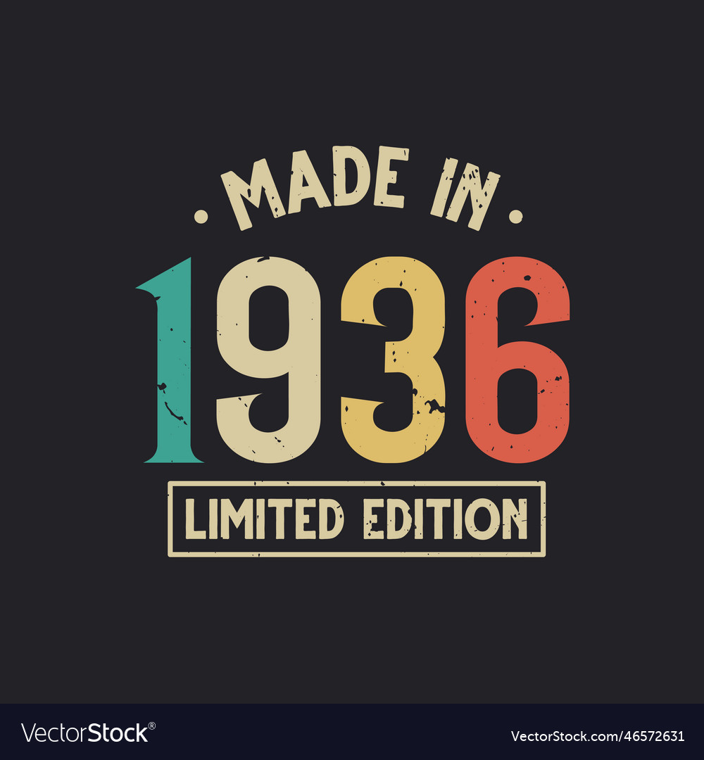 Vintage 1936 birthday made in 1936 limited edition