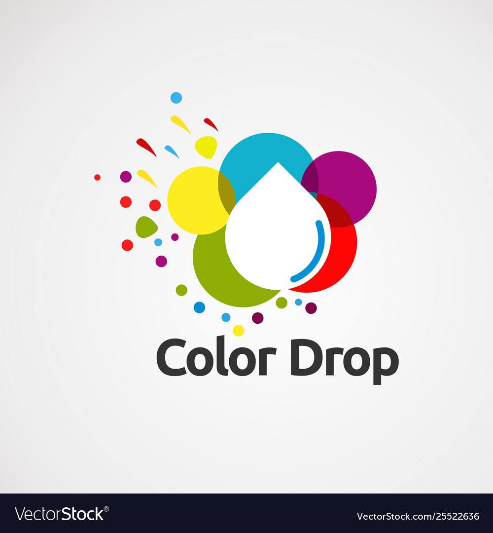 Color drop with smart and elegant touch logo Vector Image