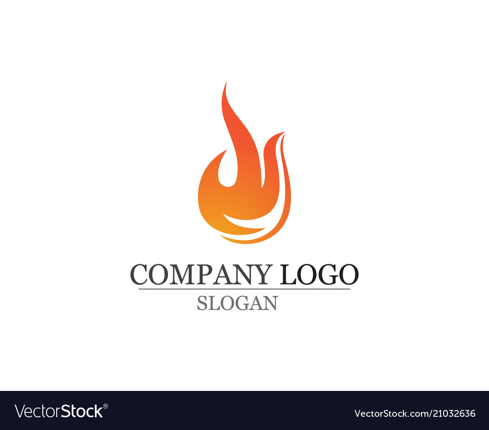 Fire flame logo template icon oil gas and energy Vector Image