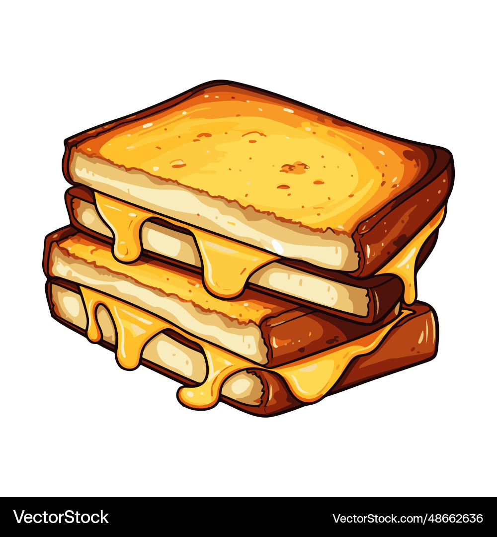 Grilled cheese sandwich food Royalty Free Vector Image