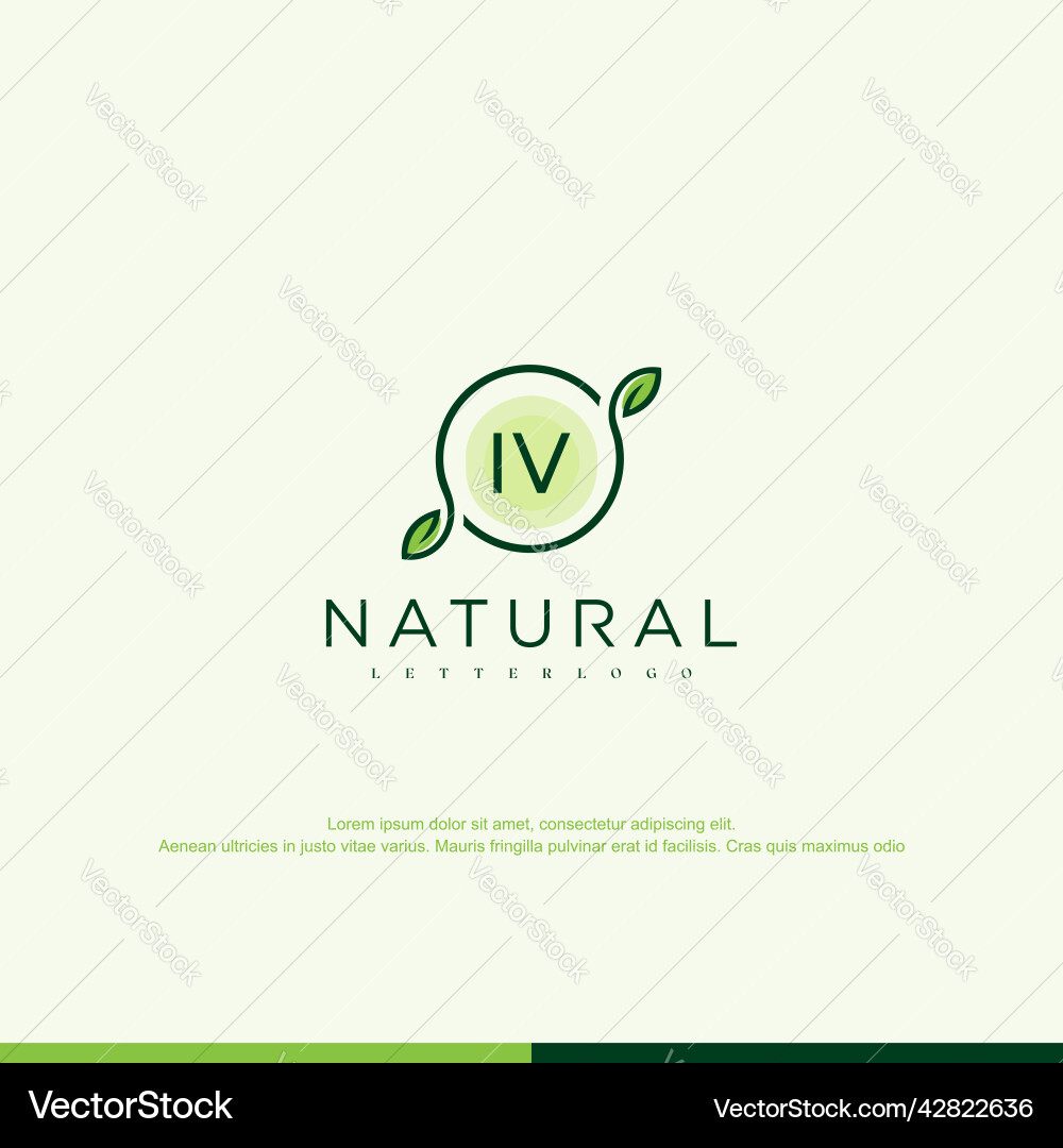 Iv initial natural logo Royalty Free Vector Image