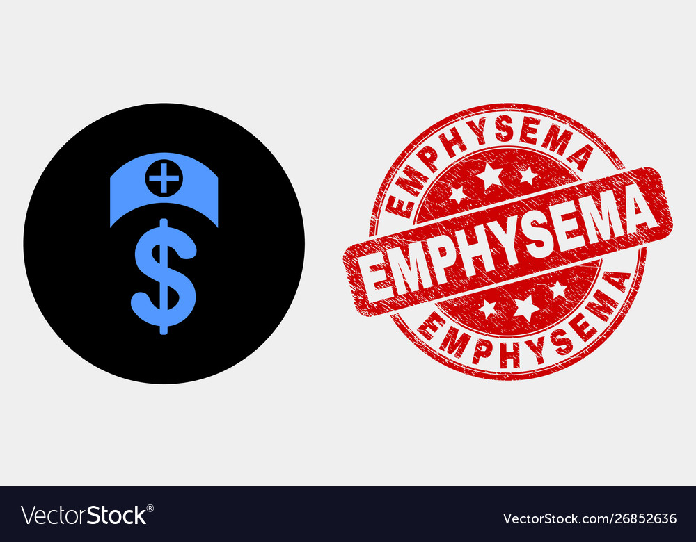 Medicine price icon and grunge emphysema