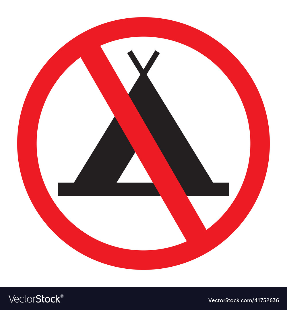 no-camping-sign-royalty-free-vector-image-vectorstock