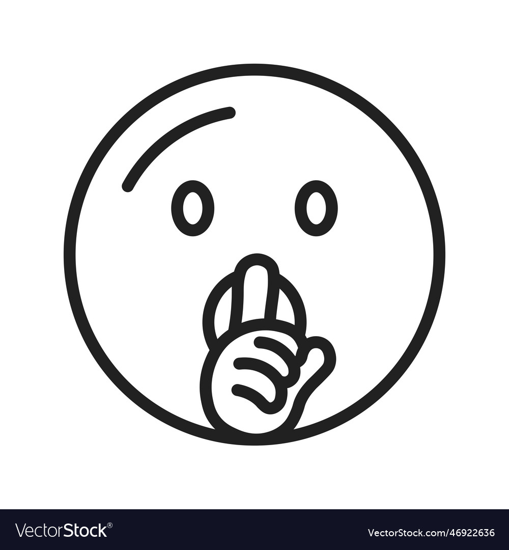 Shushing face icon image suitable Royalty Free Vector Image