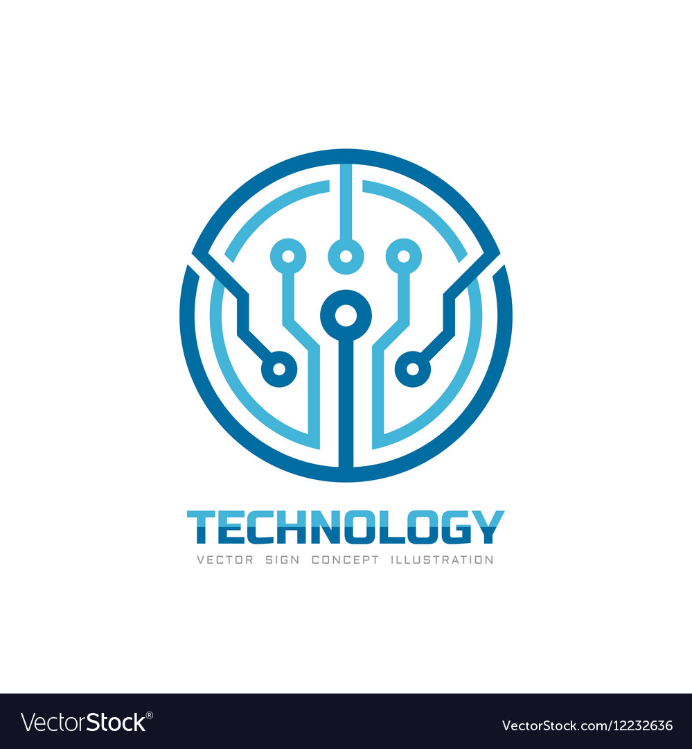 Technology chip - logo Royalty Free Vector Image