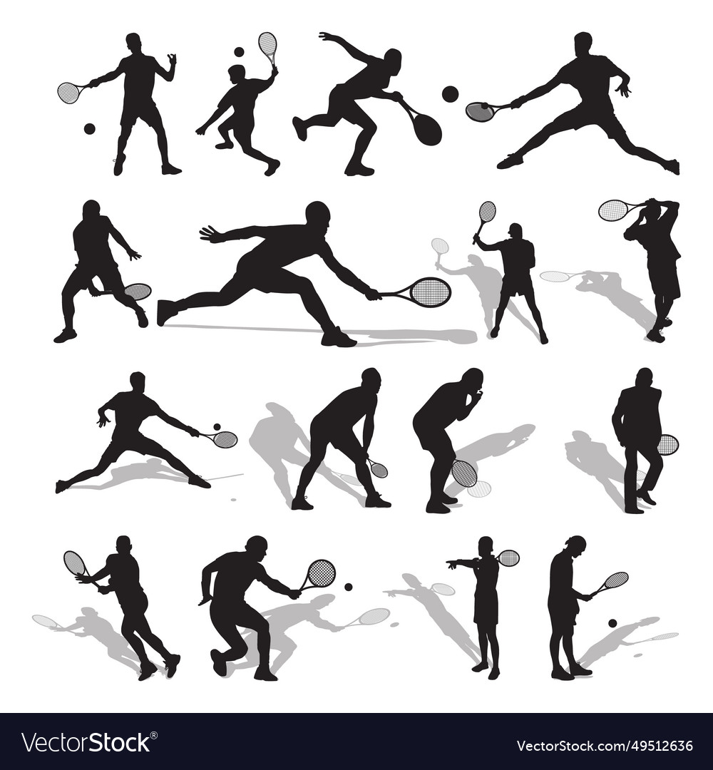 Tennis player silhouette Royalty Free Vector Image