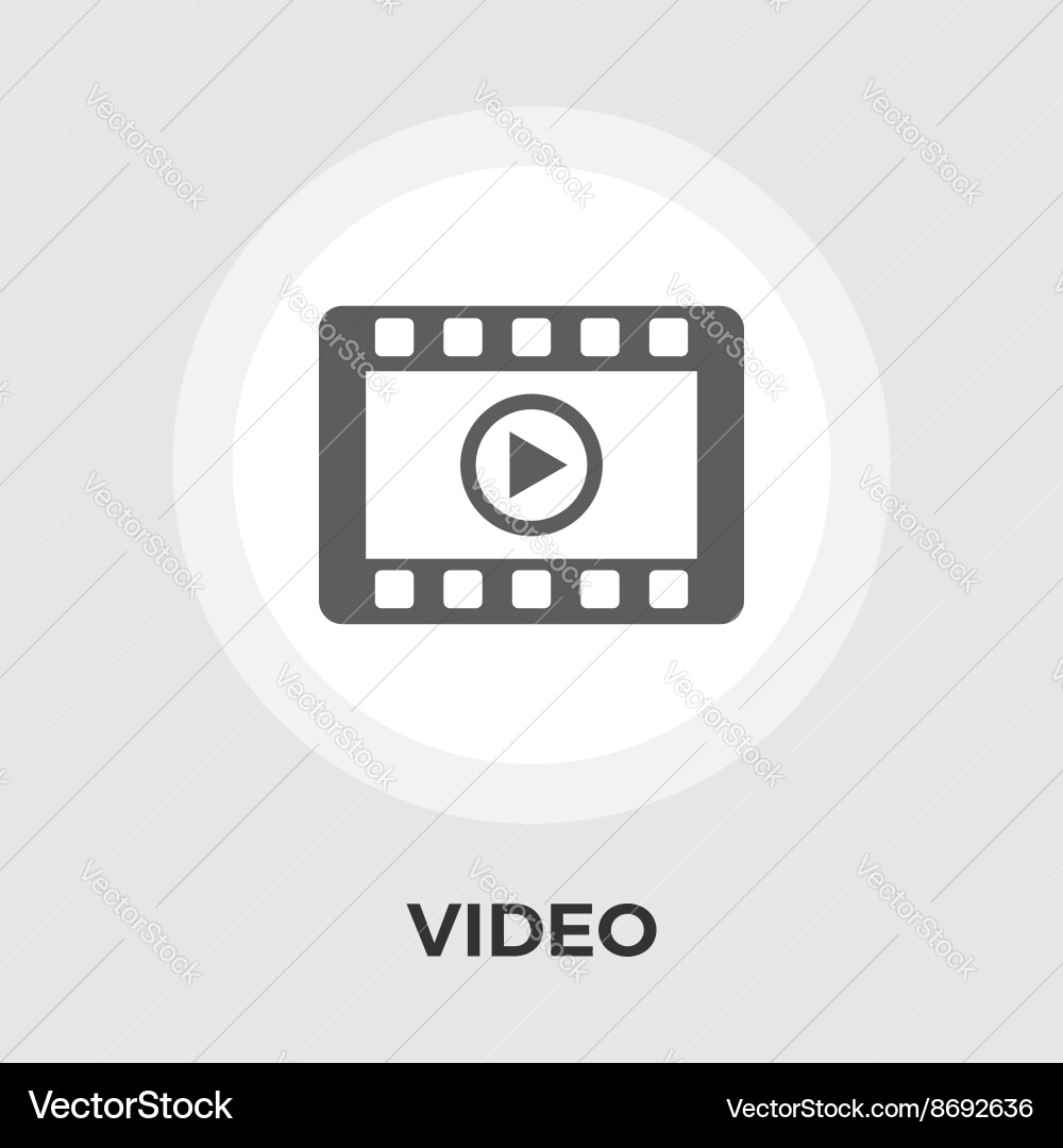 Video player flat icon Royalty Free Vector Image