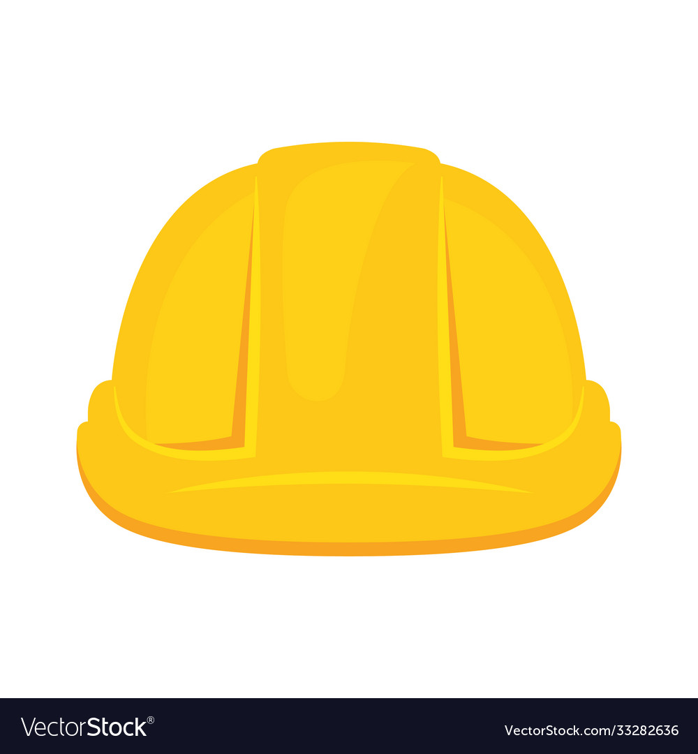 Yellow construction helmet isolated icon Vector Image